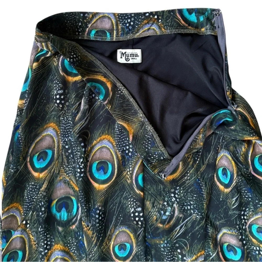 Like New Show Me Your Mumu Peacock Feather Maxi Skirt Size Small